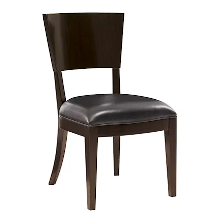 Transitional Carson Side Chair with Top Grain Leather Upholstery
